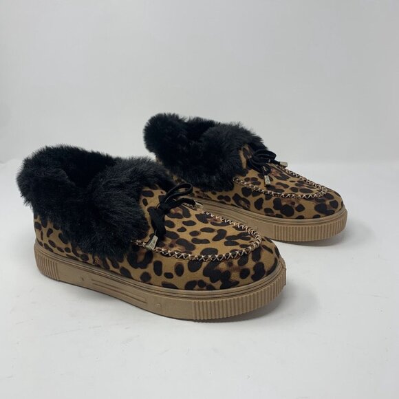 Journee Collection Snow Boots Women's 9 Brown‎ Leopard Print Faux Fur Linde 8153 - Picture 1 of 10